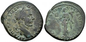 Moesia, Nicopolis ad Istrum Macrinus, 217-218 Bronze circa 217-218, Æ 29.8mm., 12.86g. Laureate bust r. Rev. Liberalitas standing l. holding tessera a...