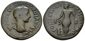 Pisidia, Antioch Gordian III, 238-244 Bronze circa 238-244, Æ 28.7mm., 13.45g. Laureate head r. Rev. FORTVNA COL CES ANTIOCIA Fortuna standing l., hol...