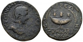 Cilicia, Syedra Herennia Etruscilla, wife of Trajan Decius Bronze circa 249-251, Æ 30.1mm., 12.46g. Draped bust r. Rev. Three one-handed cylindrical c...