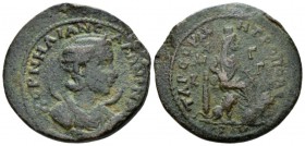 Cilicia, Tarsus Salonina, wife of Gallienus Bronze circa 254-268, Æ 29mm., 10.28g. Draped bust r., wearing stephane, with crescent at shoulders. Rev. ...