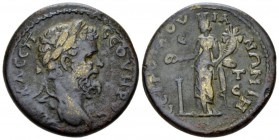 Galatia, Tavium Septimius Severus, 193-211 Bronze circa 193-211, Æ 27.1mm., 11.68g. Laureate head r. Rev. Homonoia standing l., holding cornucopia and...