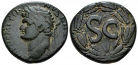 Seleucis ad Pieria, Antioch Domitian, 81-96 Bronze circa 81-96, Æ 26.8mm., 13.82g. Laureate head l. Rev. Large S • C; pellet above; all within wreath....
