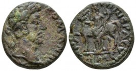 Decapolis, Antioch ad Hippum Commodus, 177-192 Bronze circa 177-192, Æ 21.5mm., 10.46g. Laureate head r. Rev. Turreted Tyche standing, l., holding cor...