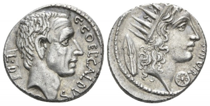 C. Coelius Caldus. Denarius circa 51, AR 17.4mm., 3.85g. C·COEL·CALDVS Head of C...