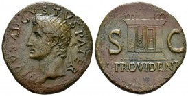 Divus Augustus As circa 22-30, Æ 29.5mm., 10.30g. Radiate head l. Rev. Altar, with closed, double-panelled door; acroteria above to l. and r.. RIC Tib...