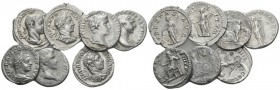 Octavian as Augustus, 27 BC – 14 AD Lot of 7 Denarii I-II cent., AR 24mm., 20.15g. Lot of 7 denarii: including Augustus (2), Trajan, Elagabalus (3) an...