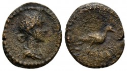 Time of Domitian-A. Pius Quadrans circa 81-161, Æ 14mm., 2.09g. Diademed and draped bust of Venus r. Rev. Dove standing r. RIC 24.

Good Fine.