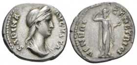 Sabina, wife of Hadrian Denarius circa 128-136, AR 20mm., 3.50g. Diademed and draped bust r. with hair waved and knotted in plait. Rev Venus standing ...