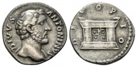 Antoninus Pius, 138-161 Denarius after 161, AR 17mm., 3.40g. Bare head r. Rev. Altar. C 357. RIC M. Aurelius 441.

Toned, Very Fine.

From the E.E...