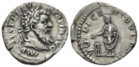 Pertinax, 1st January – 28 March 193. Denarius 1st January – 28 March 193., AR 18mm., 3.03g. Laureate head r. Rev. Pertinax, veiled, standing l. and s...