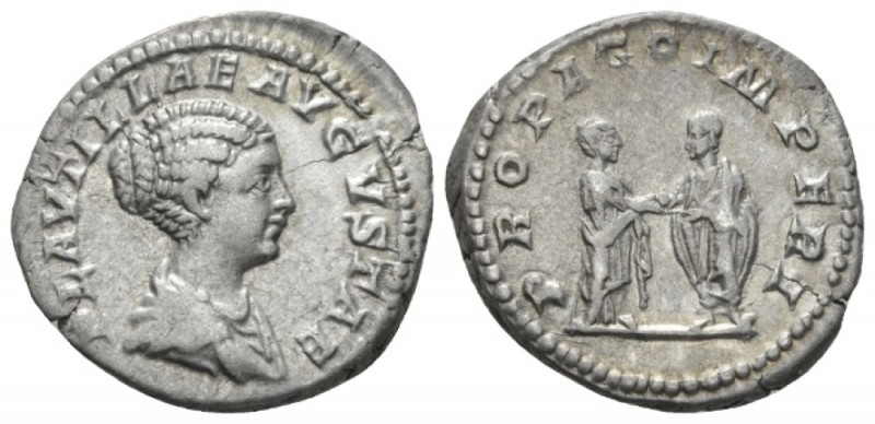 Plautilla, wife of Caracalla Denarius circa 202, AR 19mm., 3.60g. Draped bust r....