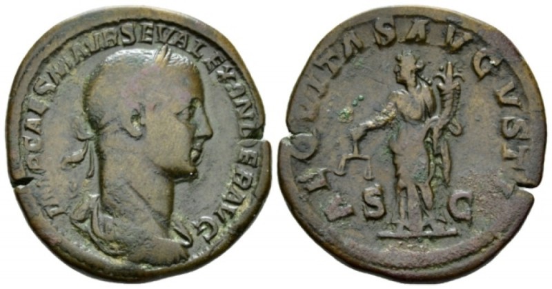 Severus Alexander, 222-235 Sestertius circa 222-231, Æ 30mm., 20.93g. Laureate a...