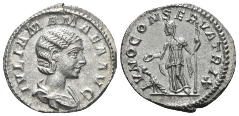 Julia Mamaea, mother of Severus Alexander Denarius circa 225-235, AR 20mm., 2.93...