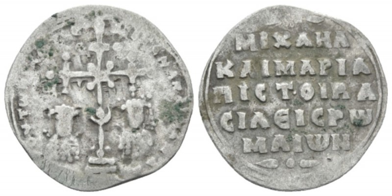 Michael VII Ducas, with Maria. 1071-1078. Miliaresion circa 1071-1078, AR 20mm.,...