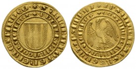 Messina, Constance of Hohenstaufen and Peter of Aragona, 1282-1285 Pierreale 1282-1285, AV 18.5mm., 23.75g. Eagle standing l., head r. and with spread...