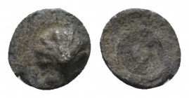 Calabria, Tarentum Hexante or Sixth of litra circa 480-470, AR 5mm., 0.07g. Shell. Rev. Wheel with four spokes. Vlasto 1118. Historia Numorum Italy 83...