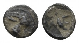 Sicily, Messana Hexas circa 480-460, AR 6mm., 0.10g. Head of hare r. Rev. ME. SNG ANS 325 var. (legend retrograde). Caltabiano 286.

Very rare and V...