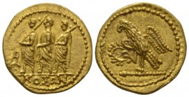 Kingdom of Thrace, Koson, 50 – 25 BC. Stater circa 50-25 BC, AV 20mm., 8.29g. Roman Consul (L. Junius Brutus) advancing l. accompanied by two lictors;...