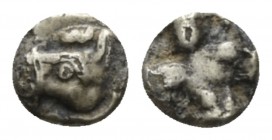 Ionia, Uncertain mint 1/96 stater circa 600-550, AV 5mm., 0.15g. Head of horse (?) l. Rev. Punch containing five pellets. Rosen –, cf. 275 for reverse...