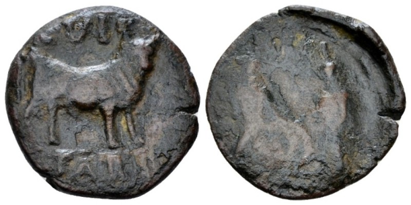 Hispania, Tarraco Augustus, with Caius and Lucius Caesars Semis after 2 BC, Æ 19...