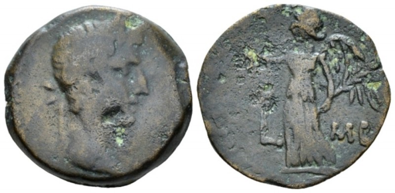 Egypt, Alexandria Octavian as Augustus, 27 BC – 14 AD Diobol circa 12-13 (year 4...