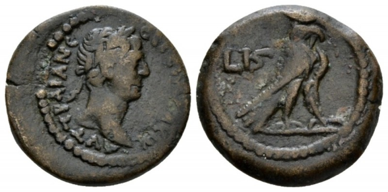 Egypt, Alexandria Trajan, 98-117 Obol circa 112-113 (year 16), Æ 18.7mm., 3.81g....