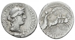 Cn. Cornelius Lentulus - C. Egnatius Cn. f. Cn. n. Maxumus C. Annius. Denarius North-Italy 82-81, AR 19mm., 3.79g. C·ANNI·T·F·T·N· PRO·COS·EX·S·C Diad...