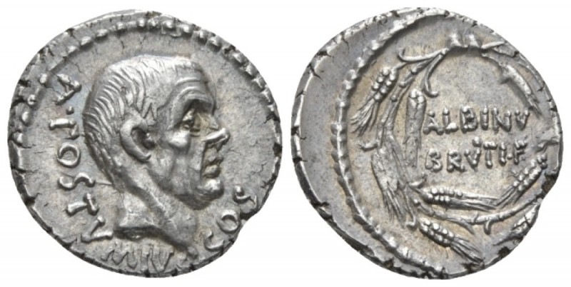 D. Iunius Brutus Albinus. Denarius circa 48, AR 18-5mm., 3.93g. A·POSTVMIVS – CO...