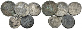 Lot of 3 Denarii and 2 Victoriatii. II-I cent, Æ 19mm., 15.02g. Lot of 3 Denarii and 2 Victoriatii.

Fine-Good Fine.

From the E.E. Clain-Stefanel...