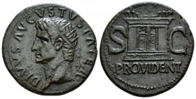 Divus Augustus. As circa 22-30, Æ 28mm., 11.23g. Radiate head l. Rev. Altar-enclosure with double-panelled door. C 228. RIC Tiberius 81. Good very fin...