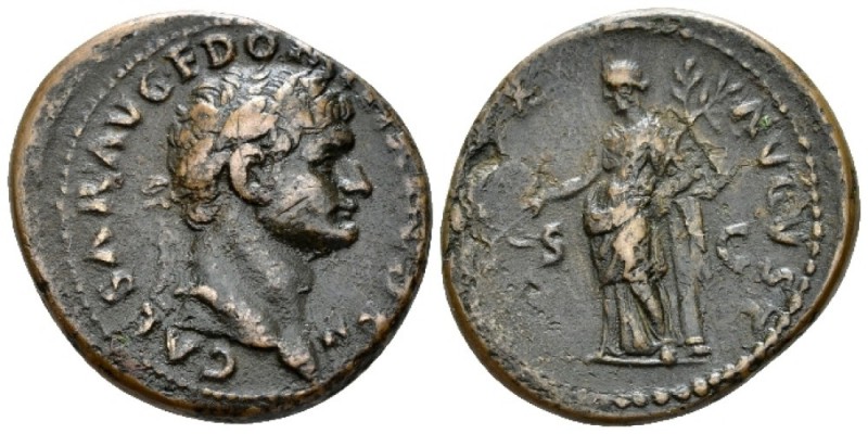 Domitian caesar, 69-79. As circa 73-74, Æ 28mm., 10.49g. Laureate head r. Rev. S...