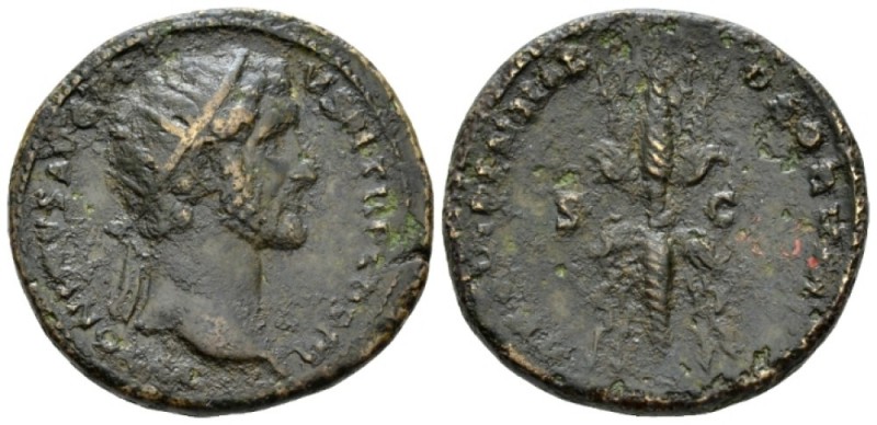 Antoninus Pius, 138-161 Dupondius circa 140-144, Æ 28mm., 15.38g. Radiate head r...