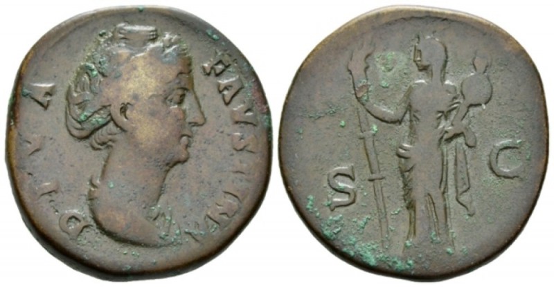 Faustina senior, wife of Antoninus Pius Sestertius after 141, Æ 31mm., 20.89g. D...