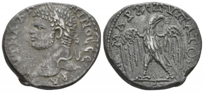 Caracalla, 198-217 Tetradrachm Cyrrhus circa 215-217, AR 27.5mm., 13.32g. Laurea...