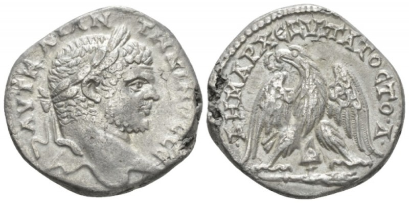 Caracalla, 198-217 Tetradrachm Tyre (Phoenicia) circa 213-217, AR 26.5mm., 11.37...