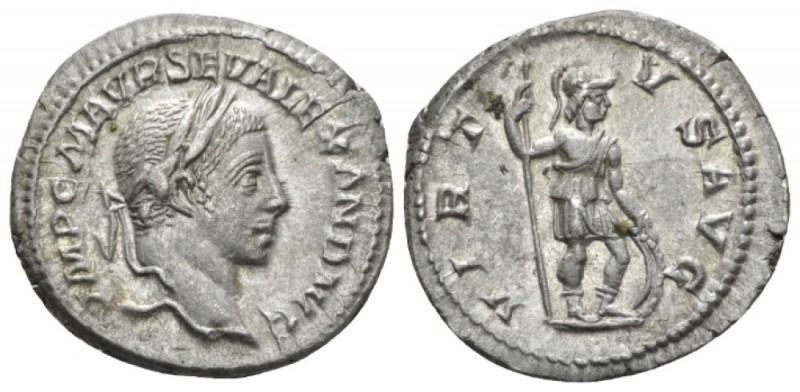 Severus Alexander, 222-235 Denarius circa 225, AR 20mm., 3.20g. Laureate head r....