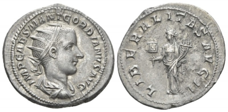 Gordian III, 238-244 Antoninianus circa 240, AR 23mm., 4.67g. Radiate, draped an...