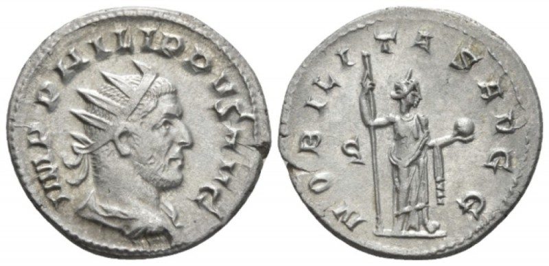 Philip I, 244-249 Antoninianus circa 248, AR 21mm., 4.59g. Radiate, draped and c...