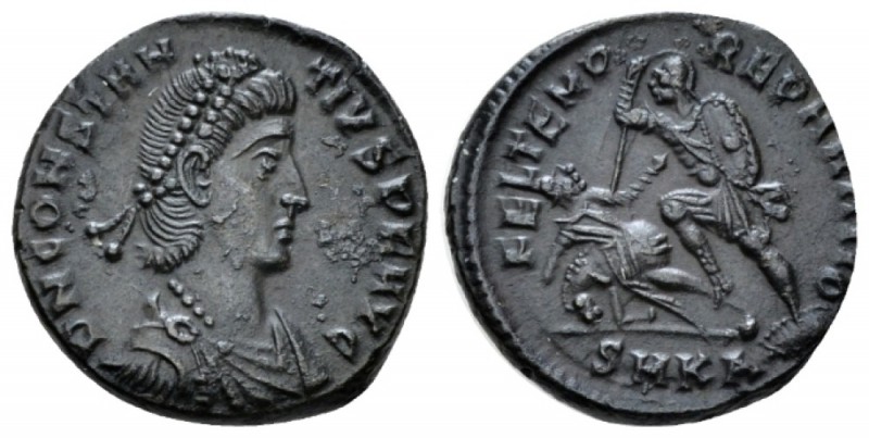 Constantius II, 337-361 Æ3 Cyzicus circa 351-354, Æ 18mm., 2.63g. Pearl-diademed...