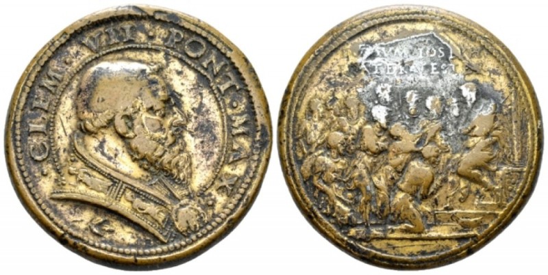 Rome, Clemente VII, 1523-1534. Medal circa 1530, Æ 37mm., 31.03g. Opus Giovanni ...