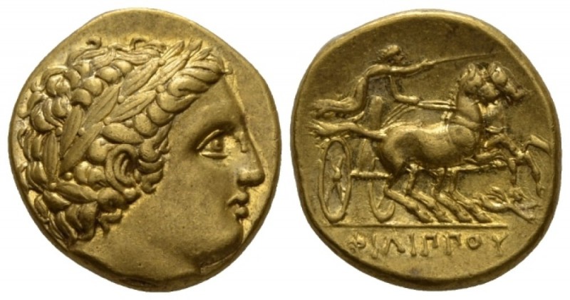 Kingdom of Macedon, Philip II, 359 – 336 Pella Aureus circa 340-328 or 336-328, ...