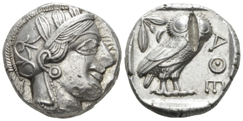 Attica, Athens Tetradrachm after 449, AR 23mm., 17.21g. Head of Athena r., weari...