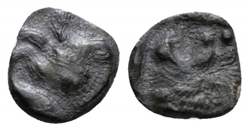 Mysia, Cyzicus Hemiobol circa 525-475, AR 8mm., 0.25g. Forepart of boar l.; in r...