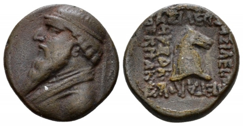 Parthia, Mithradates II, 121-91. Ekbatana Dichalkon circa 119-109, Æ 18mm., 3.98...