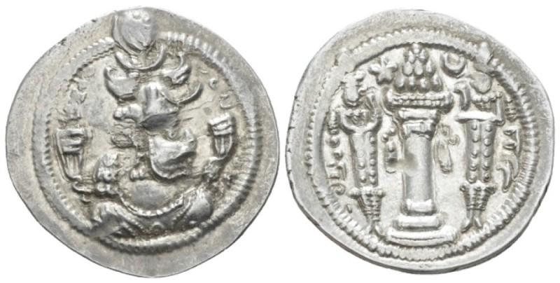 Parthia, Sasanian Kings. Peroz, 457-484 Drachm circa 457-484, AR 25mm., 3.53g. B...