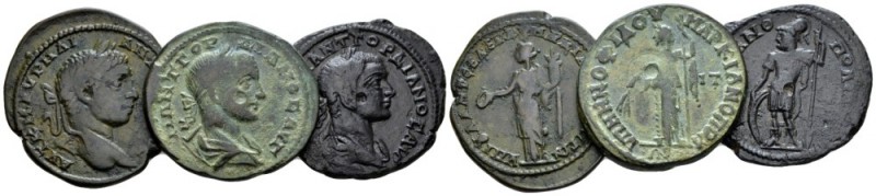 Moesia, Marcianopolis Gordian III and Elagabalus. Lot of 3 Bronzes III Cent., Æ ...