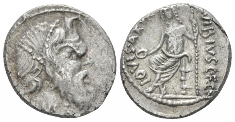 C. Vibius C.f. Cn. Pansa Caetronianus. Denarius circa 48, AR 17.7mm., 3.99g. Mas...