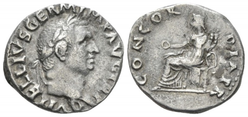 Vitellius, January – December 69. Denarius late April – December 69, AR 17mm., 3...