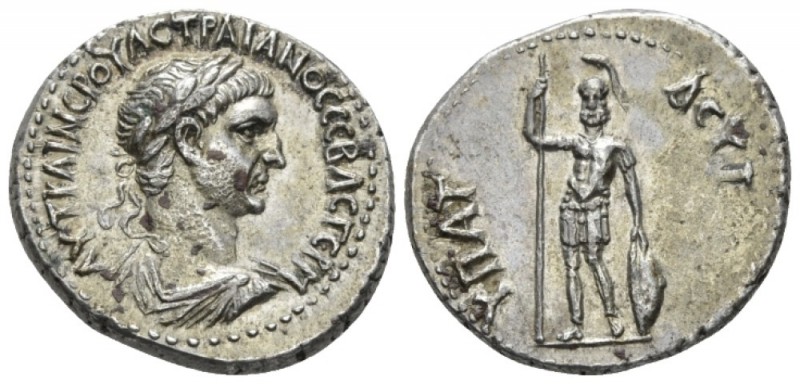 Trajan, 98-117 Didrachm circa 98-99, AR 21.5mm., 6.79g. Laureate, draped and cui...