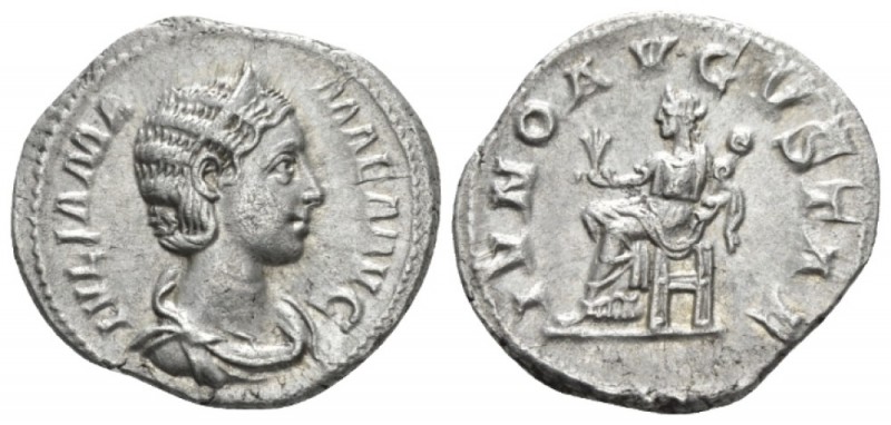 Julia Mamaea, mother of Severus Alexander Denarius circa 231, AR 18.5mm., 3.47g....